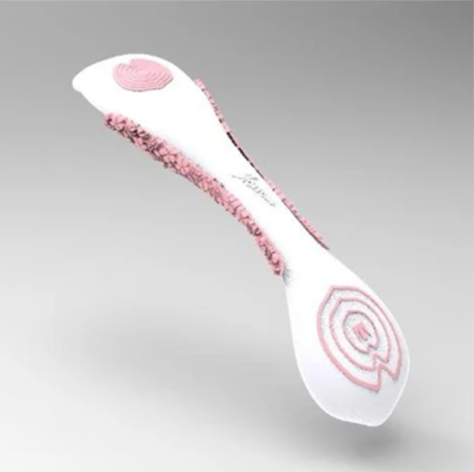 Blossom handle, white grip with rose texture