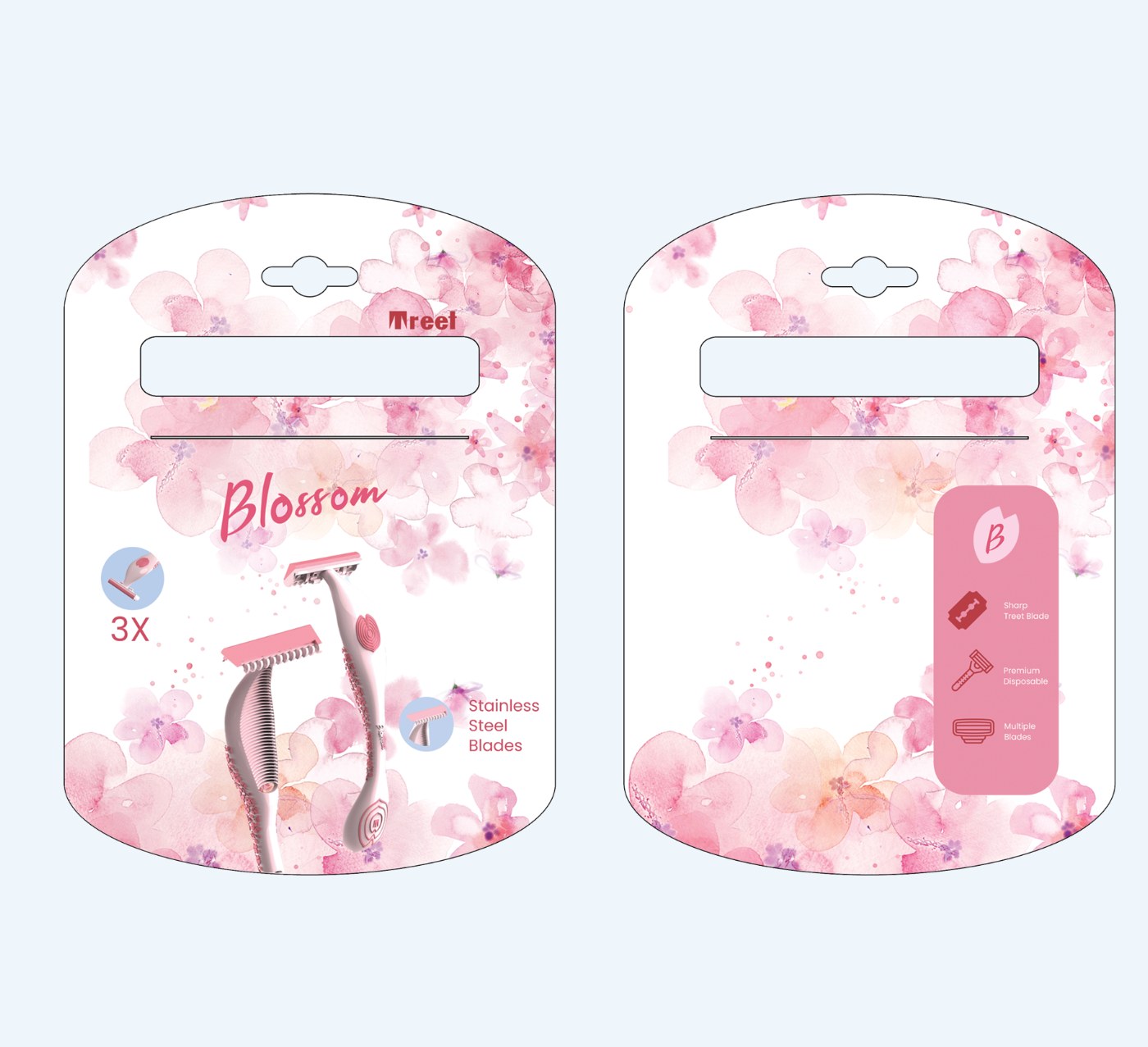 Blossom pack artwork, front and back panels