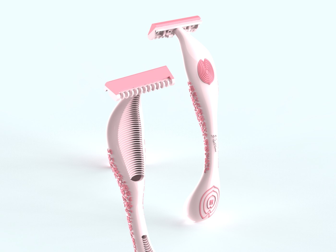 Blossom, both faces of the handle upright