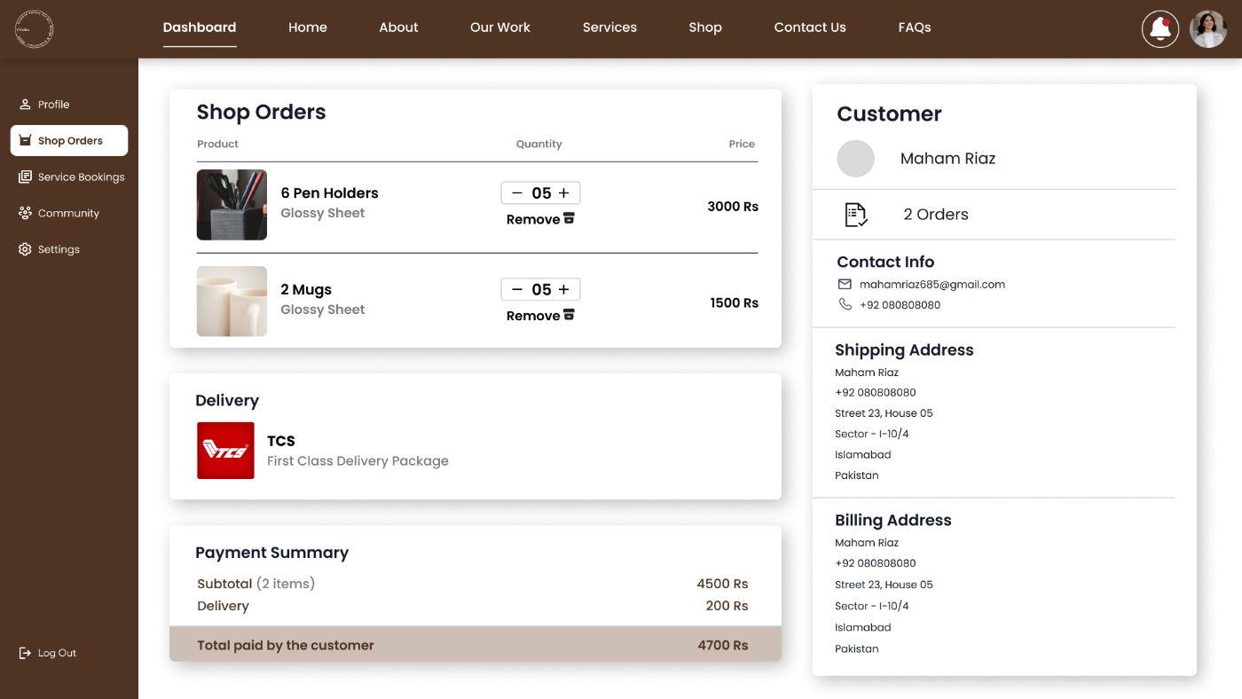 Shop orders