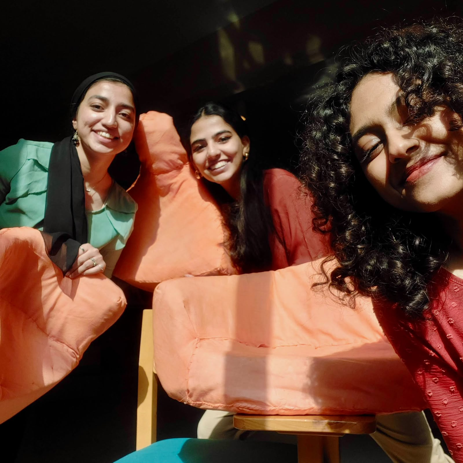 The three of us with the finished seats