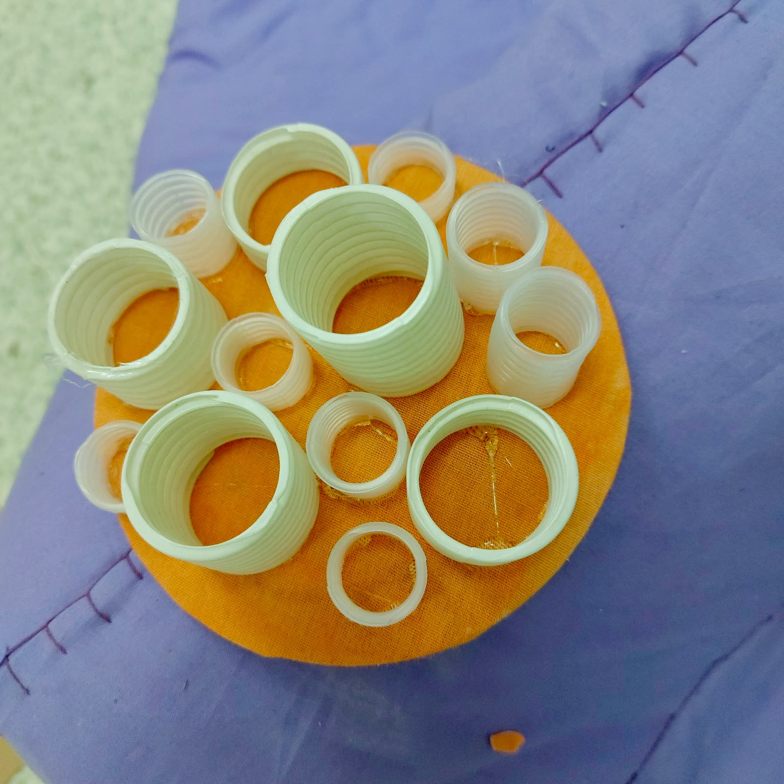Patch with soft ribbed tubes of different diameters