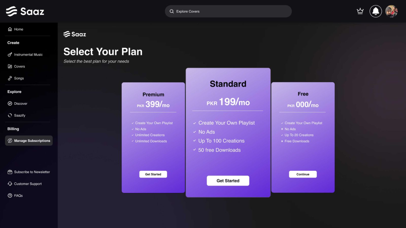 Subscription plans